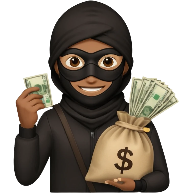 Ladrão com saco de dinheiro emoji