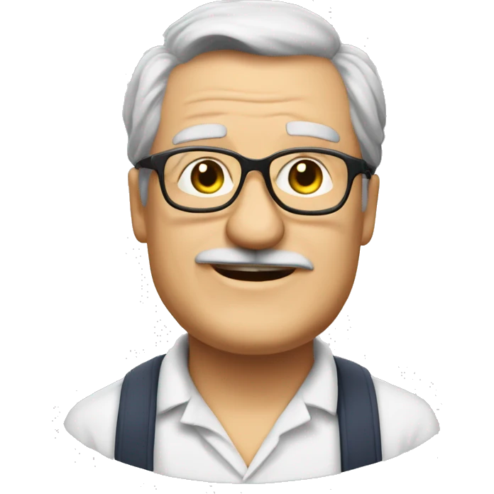 fat old chemistry teacher with latzhsen and glasses, emoji
