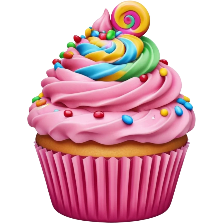 Cupcake with pink icing emoji