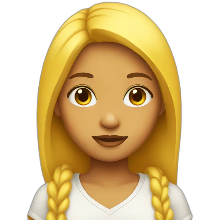 Girl with yellow skin emoji