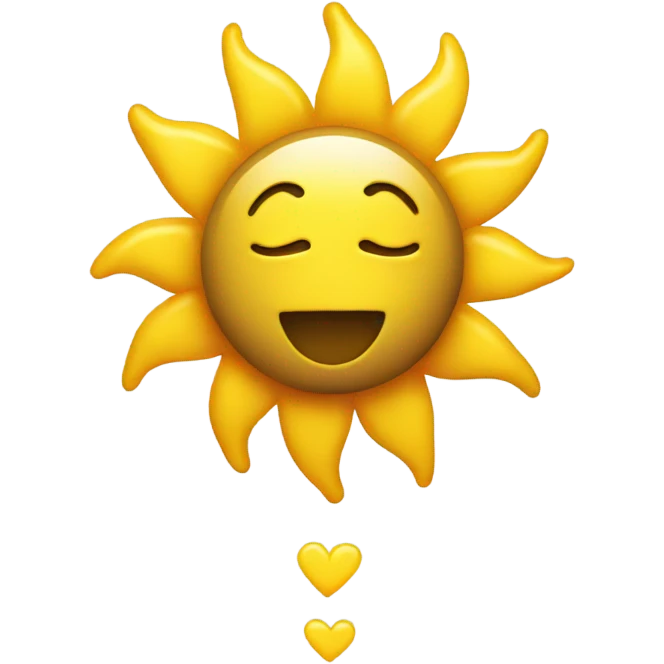 Sun, but with yellow heart  emoji