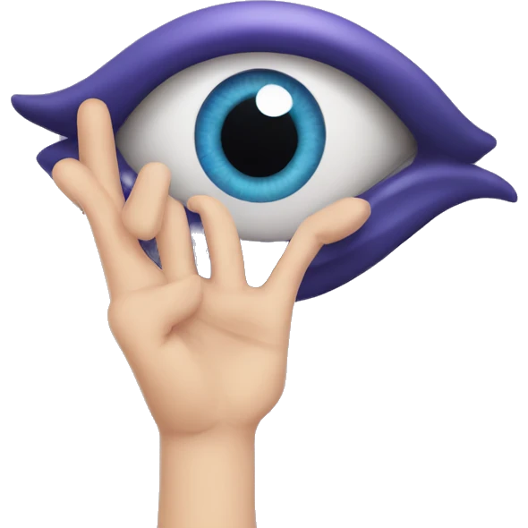 Evil eye with hand heart emoji