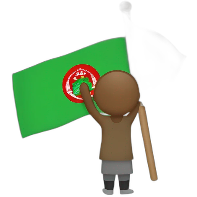 Someone holding afghan flag emoji