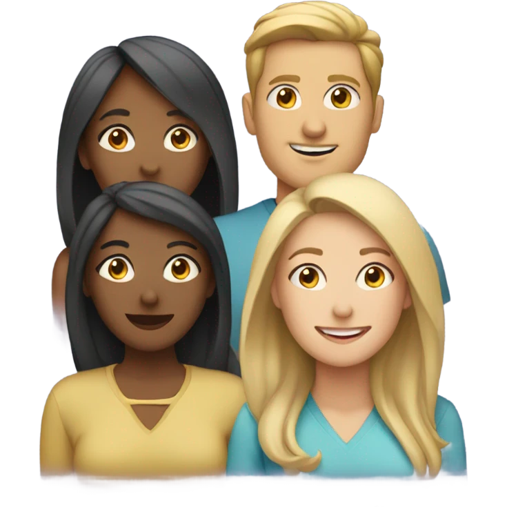 3 women and 1 man  emoji
