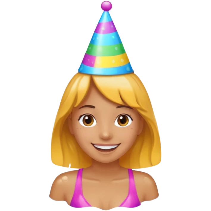 Pool party girl face emoji