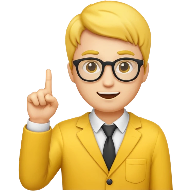 nerd emoji with one finger pointing up emoji
