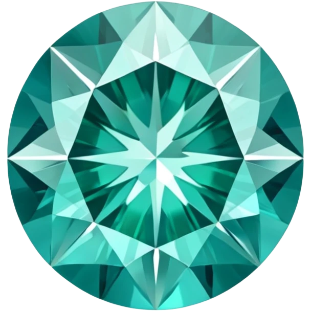 Precision round cut grandidierite gemstone with aqua blue-green color and gleaming facets emoji