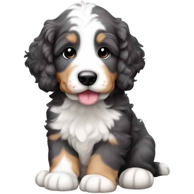mini merle bernedoodle puppy emoji