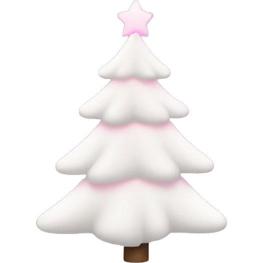 White Christmas tree with pink lights emoji