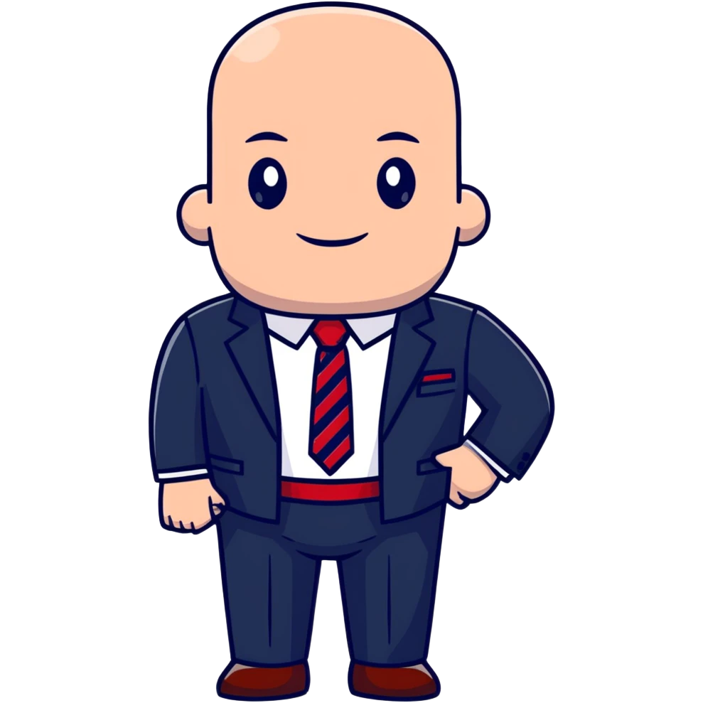 man wearing a dark blue-gray business suit with black horizontal stripes on the arms and legs, white shirt and red tie emoji