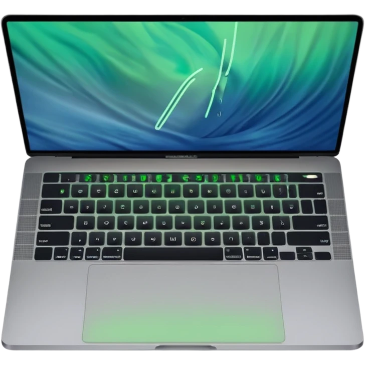macbook pro 2024 com codigo de programação a aparecer no ecra emoji