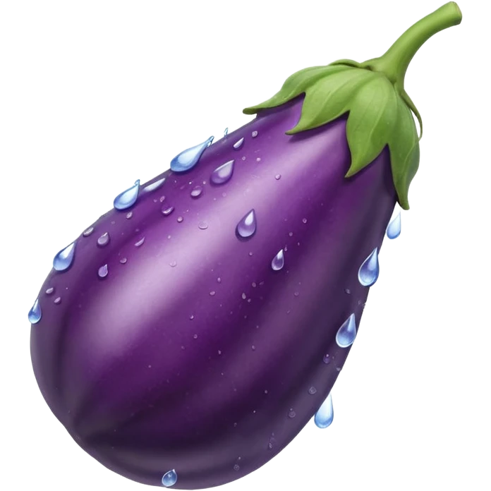 Combine an egg plant with the water drops emoji emoji