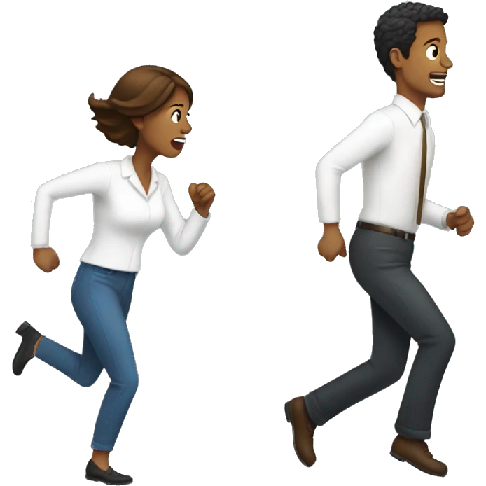 one woman chasing a man emoji