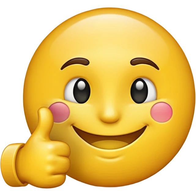 round emoji, smiling face, thumbs up, 'we back' text emoji