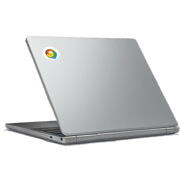 laptop with google  emoji
