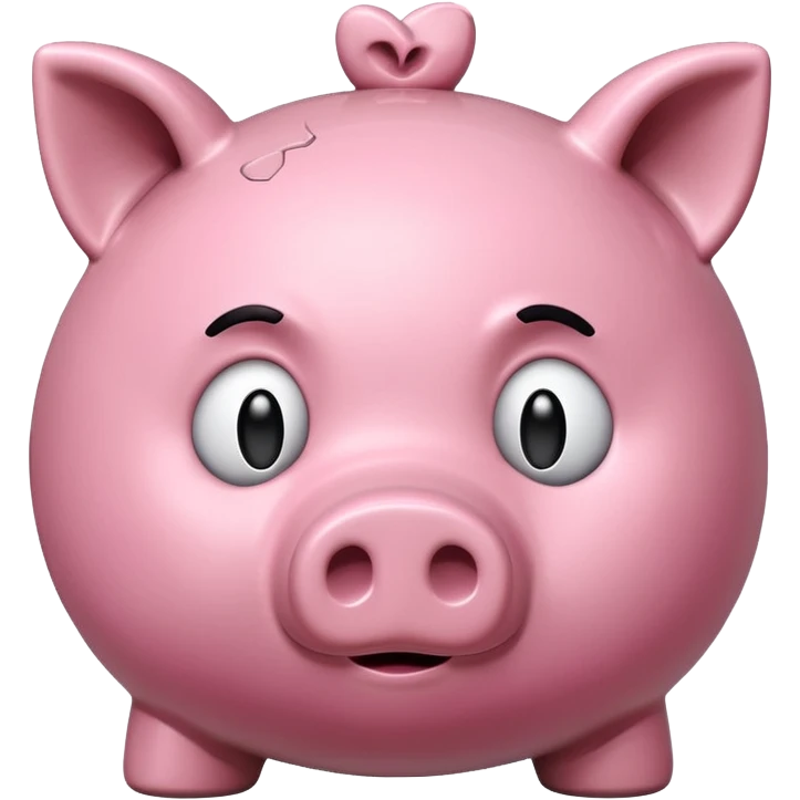 emoji of sad unhappy piggy bank, right view emoji