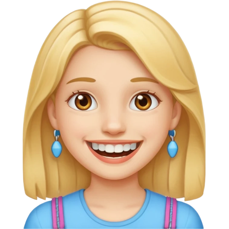 girl with braces on teeth emoji