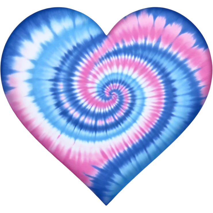 Blue and pink tie dye heart emoji