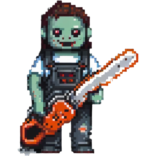 Horror movie character with chainsaw emoji