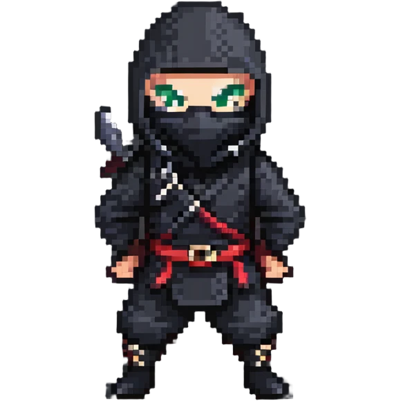 masked ninja in stealthy stance emoji