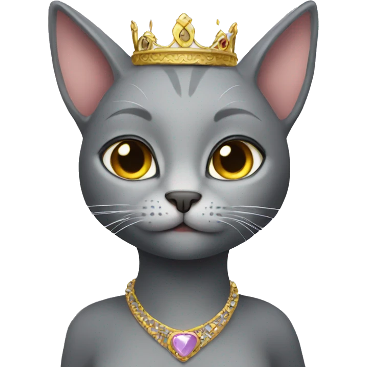 Grey cat princess  emoji