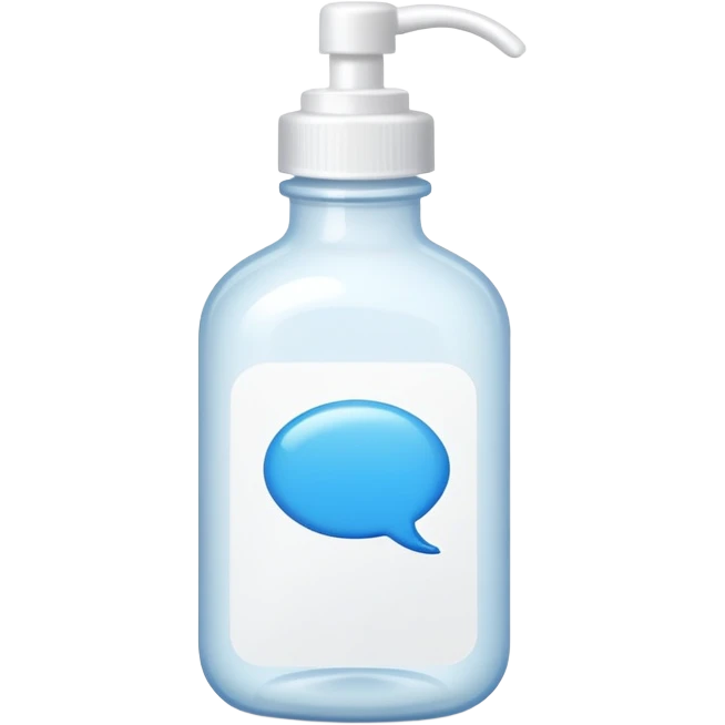 glue bottle with chat bubble emoji