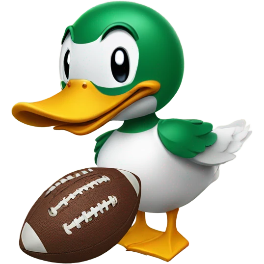 Duck playing football emoji