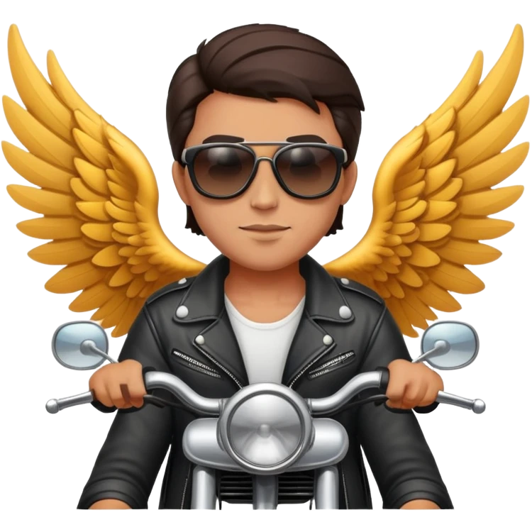 Biker with wings wearing sunglasses  emoji