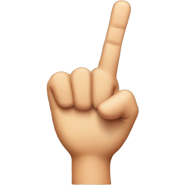 Middle finger with mustage emoji