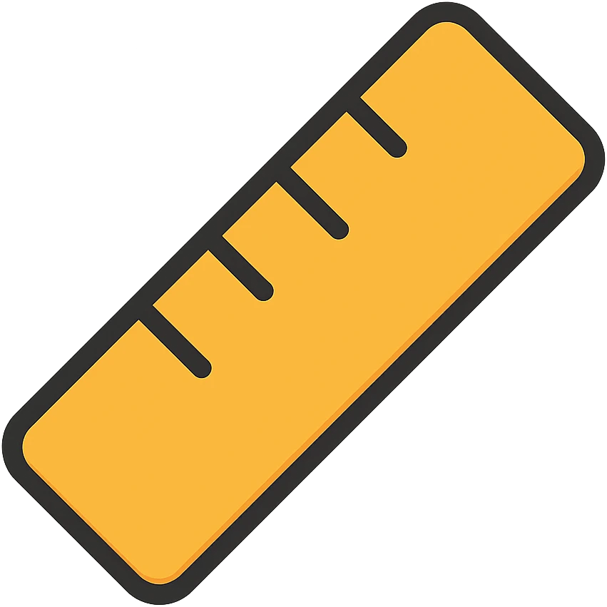 Add color to the minimal design straight ruler icon with lineal color and black outlines, maintaining simplicity and clarity. emoji