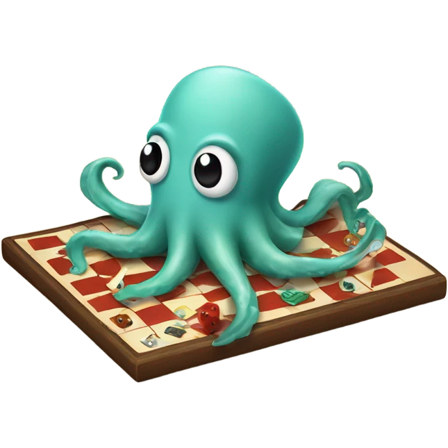 Squid playing a board game emoji