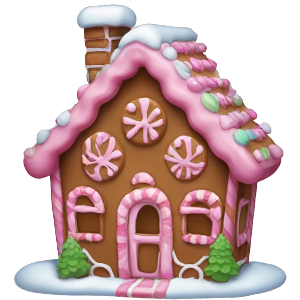 pink gingerbread house emoji