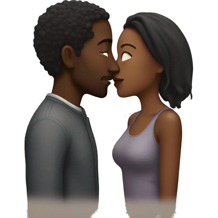 Black couple kissing emoji