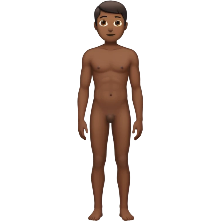 male full body standing naked boobs and peni visible dark skin emoji