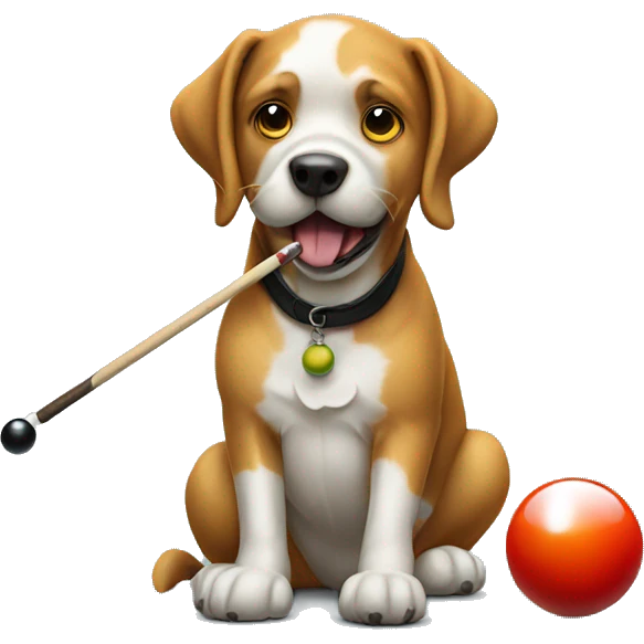 A dog playing a billiard  emoji