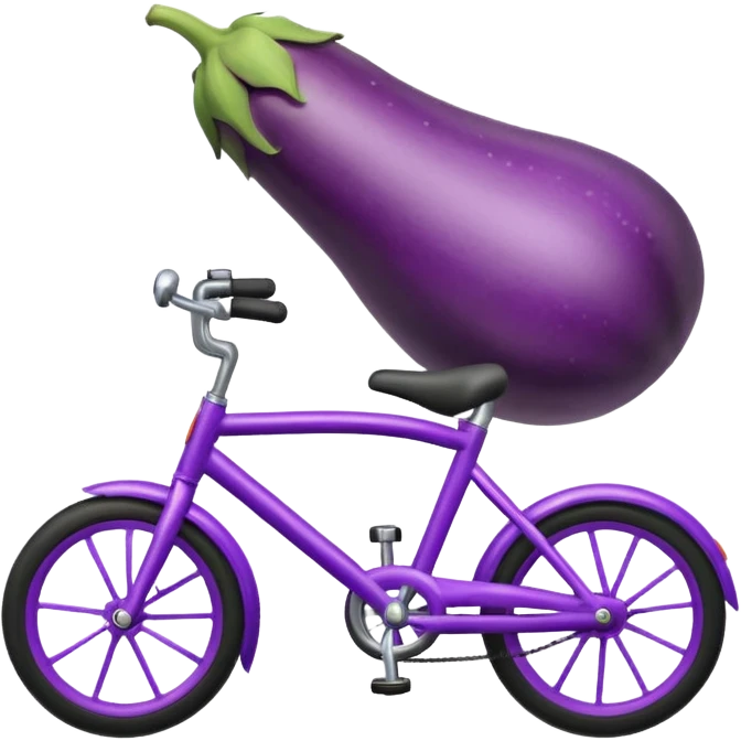 Eggplant on a bike emoji