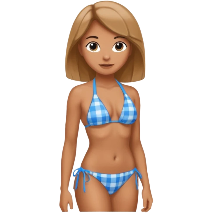 biquini xadrez azul emoji