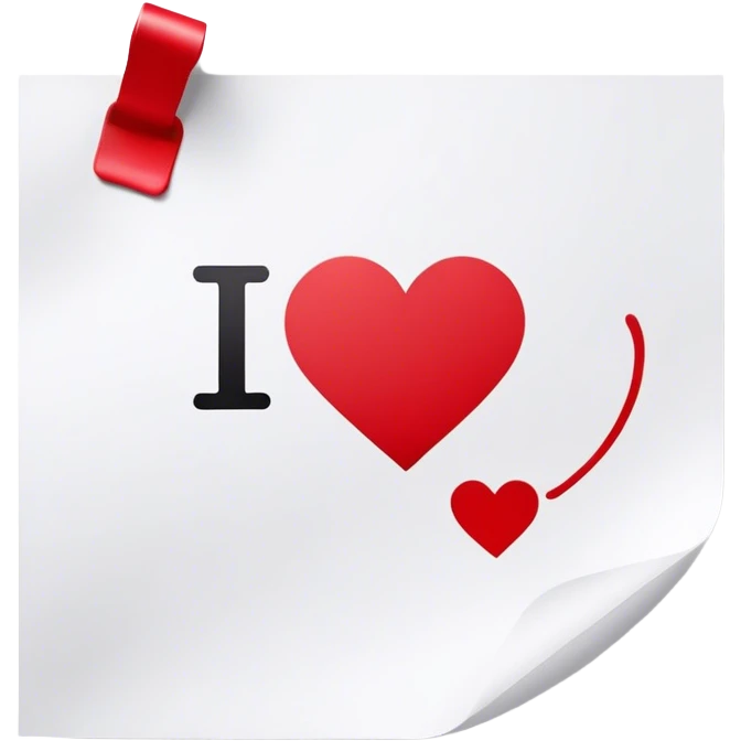 paper that says i love you emoji
