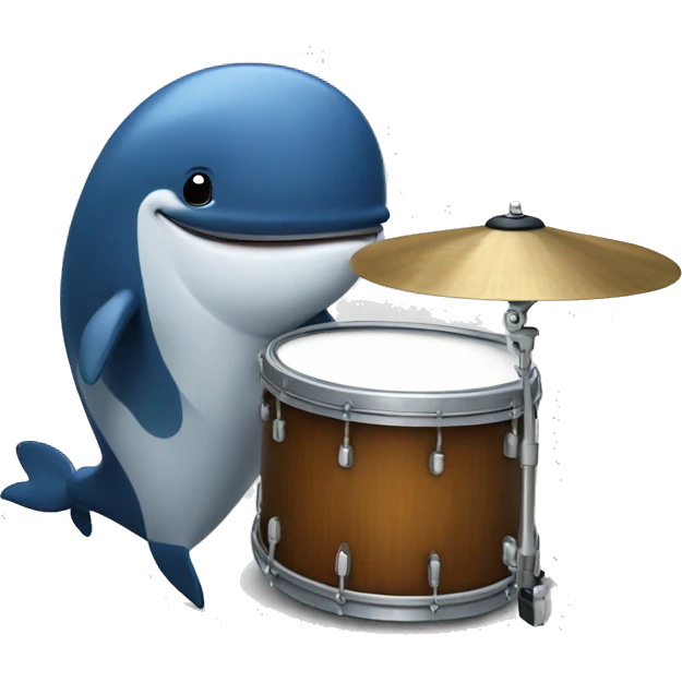 Whale playing the drums emoji