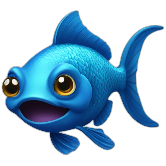 Poisson bleu emoji