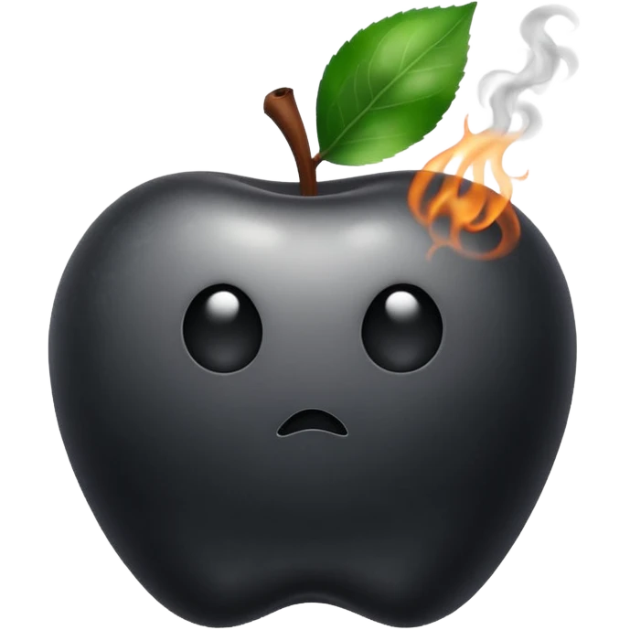 apple, black, poisonous, smoke rising emoji