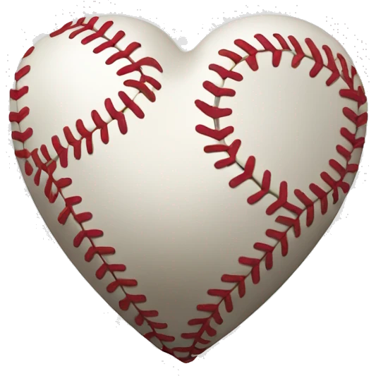 heart shaped baseball emoji