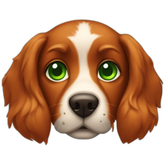 Red dog green eyes  emoji