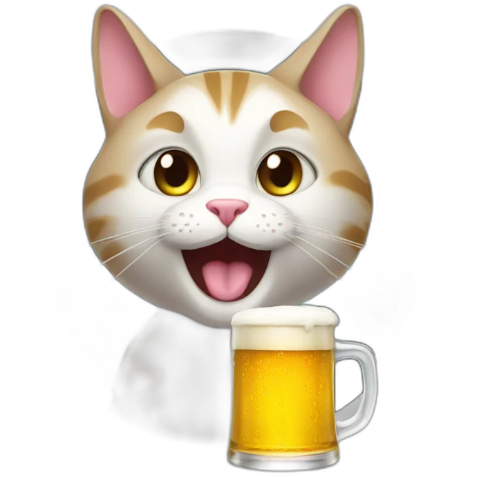 cat drink beer emoji