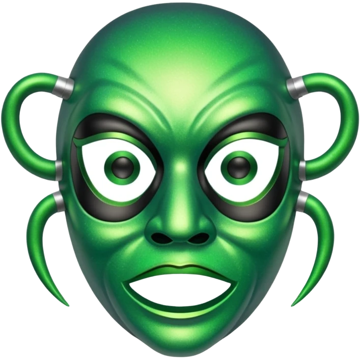 glitter green toxic mask emoji