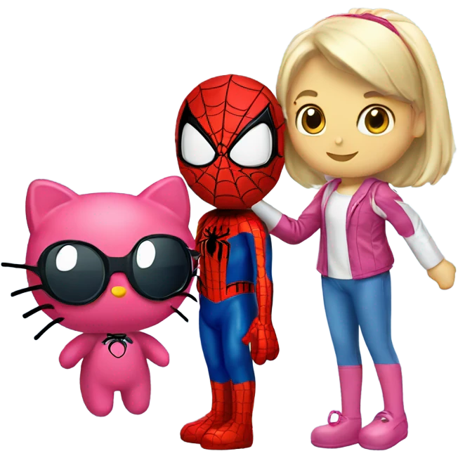 Spider man and hello kitty emoji