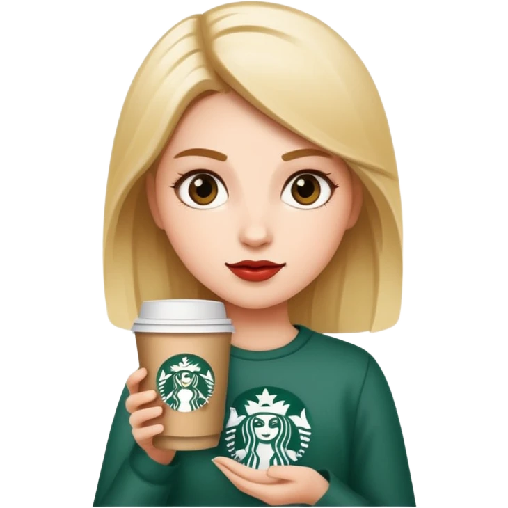 A girl with Starbucks in her hand and a sassy ￼ attitude emoji