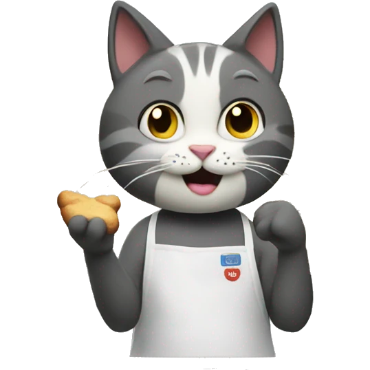 Cat baking cookies emoji