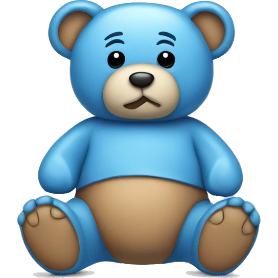 a blue teddy bear with a plaster on the stomach  emoji