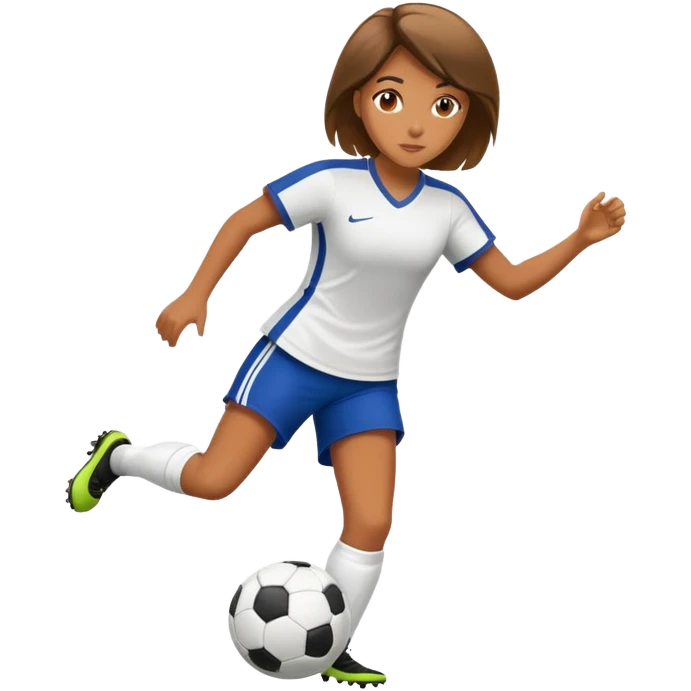 Dina Collins playing soccer emoji